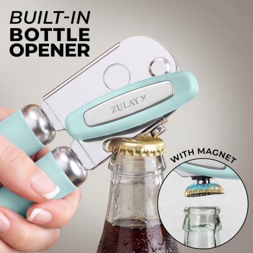 Zulay Kitchen Stainless Steel Swing Open Manual Can Opener Comfortable Grip