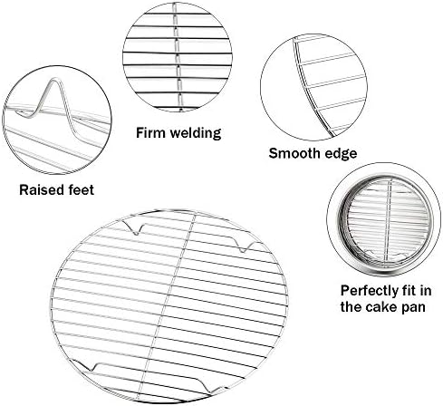 TeamFar Round Cooling Rack Set of 4, 9 Inch Round Wire Rack