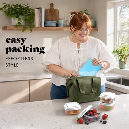 Fit & Fresh Remi Neoprene Lunch Bag for Women w/Ice Pack & Containers
