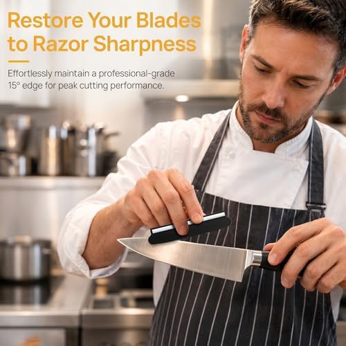 Knife Sharpening Angle Guide for Whetstone, 2 Pack 15° Knife Angle Guide with Ceramic Glide, Non-Slip Blade Guide for Sharpening Stone, Kitchen Knife Sharpener Angle Guide Tool
