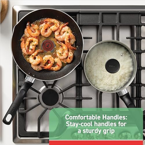 T-fal Specialty Nonstick Saucepan with Glass Lid, Oven Safe 3 Quarts (Pack of 2)