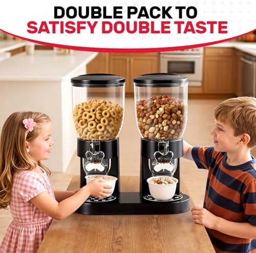 Dual-Control Cereal Dispenser Countertop, 2 Pack 2L for Pantry
