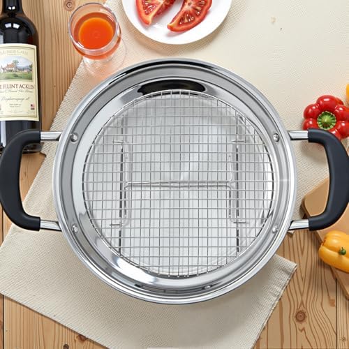 2 Pack Cooking Racks 10.5 inch Grids Steamer Baking Round Cooling Racks with Folding Feet Dehydrator Trays Stackable Barbecue Carbon Grates for Air Fryer