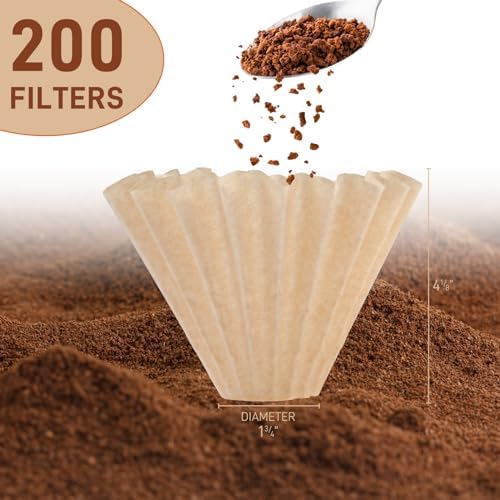 200 Pack Stagg [XF] Pour Over Coffee Paper Filters (Brown)