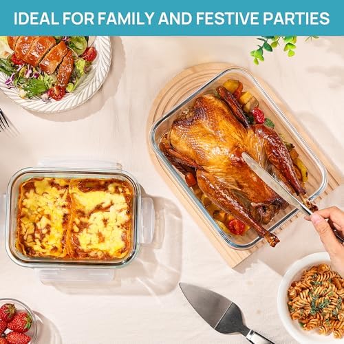 Vtopmart Large Glass Food Storage Containers with Lids, 122oz+50oz, 2 Pack