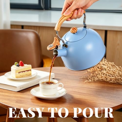 GGC Whistling Tea Kettle for Stove Top, 85OZ/2.6QT Stainless Steel Tea Pot