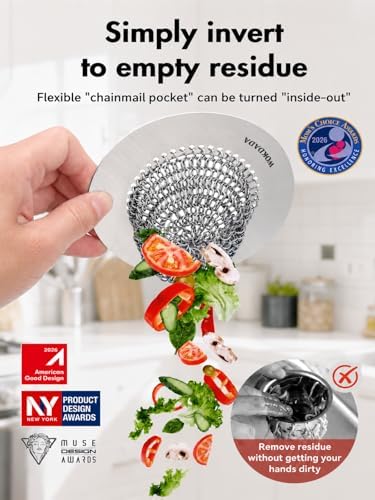 Reversible Sink Drain Strainer & Kitchen Sink Stopper Set, Anti-Clog
