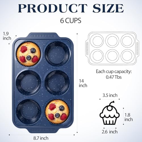 Silicone Muffin Pans for Baking with Metal Reinforced Frame