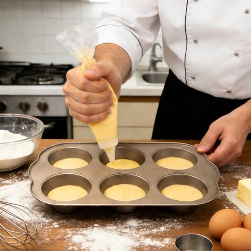 Non-Stick Jumbo 3.5" 6-Cup Muffin Pans, Set of 2(Gold)