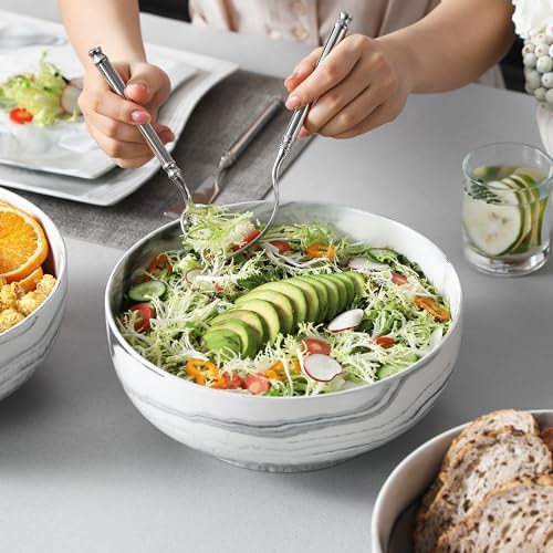 MALACASA Large Serving Bowls, 114 OZ(10") Ceramic Salad Bowls Set of 2