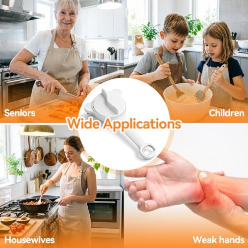 4-In-1 Jar Opener for Weak Hands & Seniors, Adjustable Fits Lid 0.98-3.54In