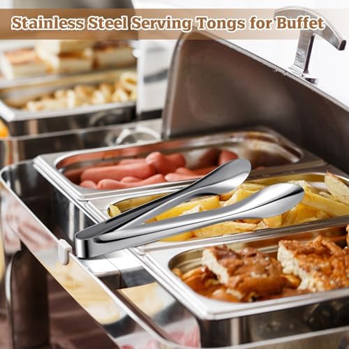 4 Pack Silver Polished Serving Tongs 9 Inch,12 Inch
