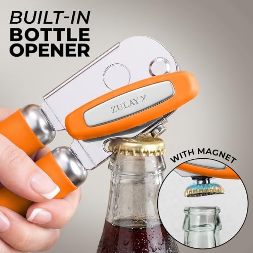 Zulay Kitchen Stainless Steel Swing Open Manual Can Opener Comfortable Grip