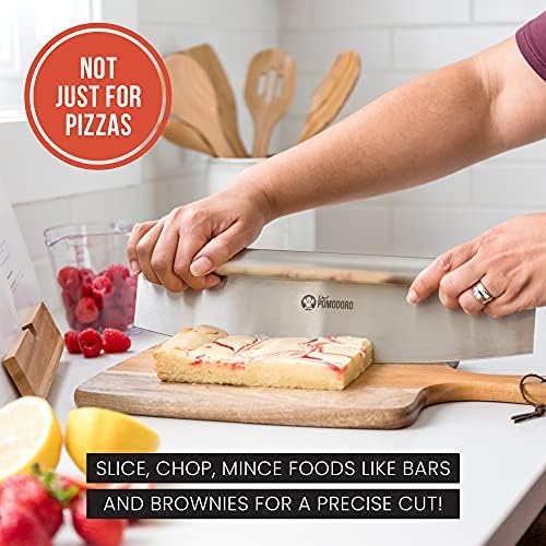 Chef Pomodoro Pizza Cutter Rocker, Mezzaluna Rocking Pizza Cutter, 14 inch