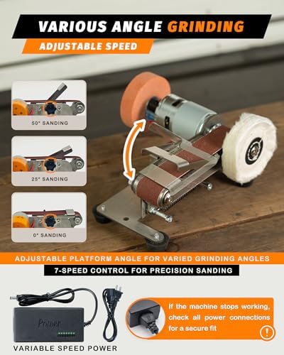 Mini Belt Sander, Electric Small Sander Knife Sharpener, 6.5"x6.5"x4.2"