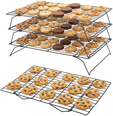 4 Pcs Cooling Racks for Baking and Stackable Collapsible