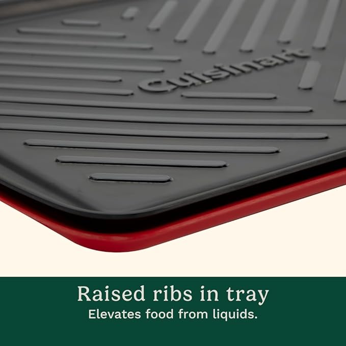 Cuisinart CPK-210 Grilling Prep and Serve Trays, Black and Red Large 18” x 14.5”