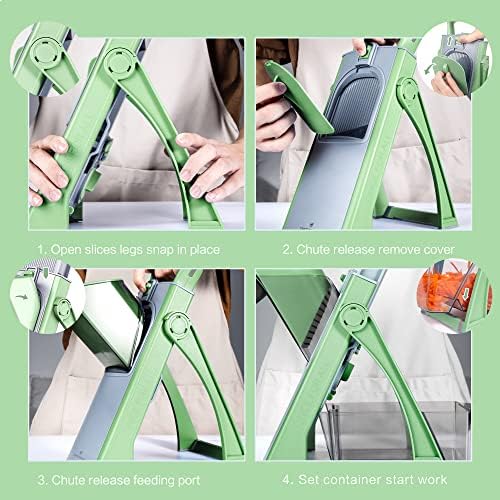 ONCE FOR ALL Safe Mandoline Slicer Plus, Bigger Size, Veggie Slicer, Green