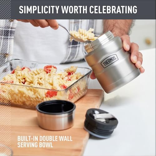 THERMOS Stainless King Food Jar with Spoon, 16oz, Matte Teal