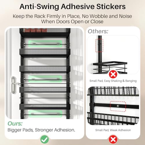 SNTD 8 Tiers Over the Door Organizer, 17" W x 6" D x 69" H, Black