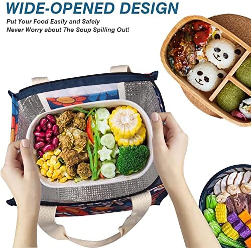iknoe 9L Insulated Lunch Bag for Men & Women, Leak-Resistant Blueflower