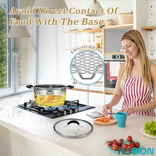 6 Quart Deep Fryer Pot with Basket, Stainless Steel Frying Pot