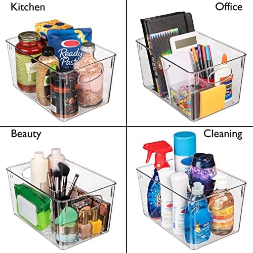 CLEARSPACE Plastic Storage Bins With lids – Perfect Kitchen Fridge Organizer, Pantry Organization, Cabinet Organizers (8 Pack)
