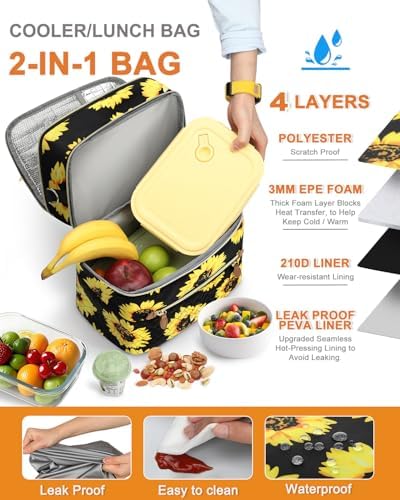 Capolo Lunch Bag for Women Men Insulated Lunch Tote Leakproof Lunchbox Bags
