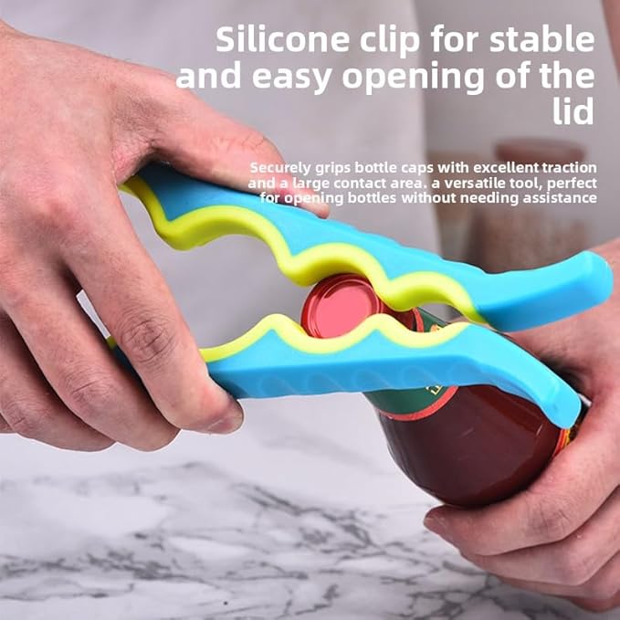 Multi-Color Bottle Opener and Can Opener for Weak Hands, Elderly Arthritis, Elderly, Jar Lid Opener with Rubber Pad for Jar Opener and Corkscrew Opener (orange and gray)
