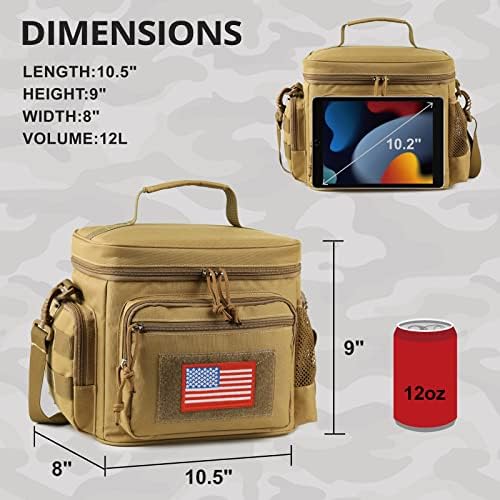 Lunch Box for Men, 12L Leakproof Tactical Lunch Bag Large Cooler for work