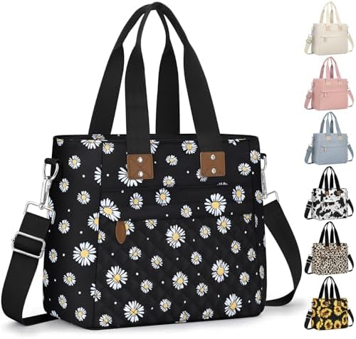 Capolo Lunch Bag for Women,Small Insulated Lunchbox Tote Reusable,M-Daisy
