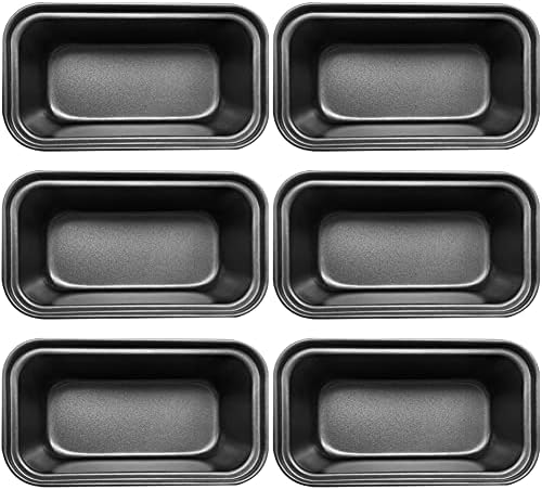 Zddaoole 6 PCS Mini Nonstick Carbon Steel Baking Bread Pan,Mini Loaf Pans,Small Banana Bread Tins,6.2" x 3.2"