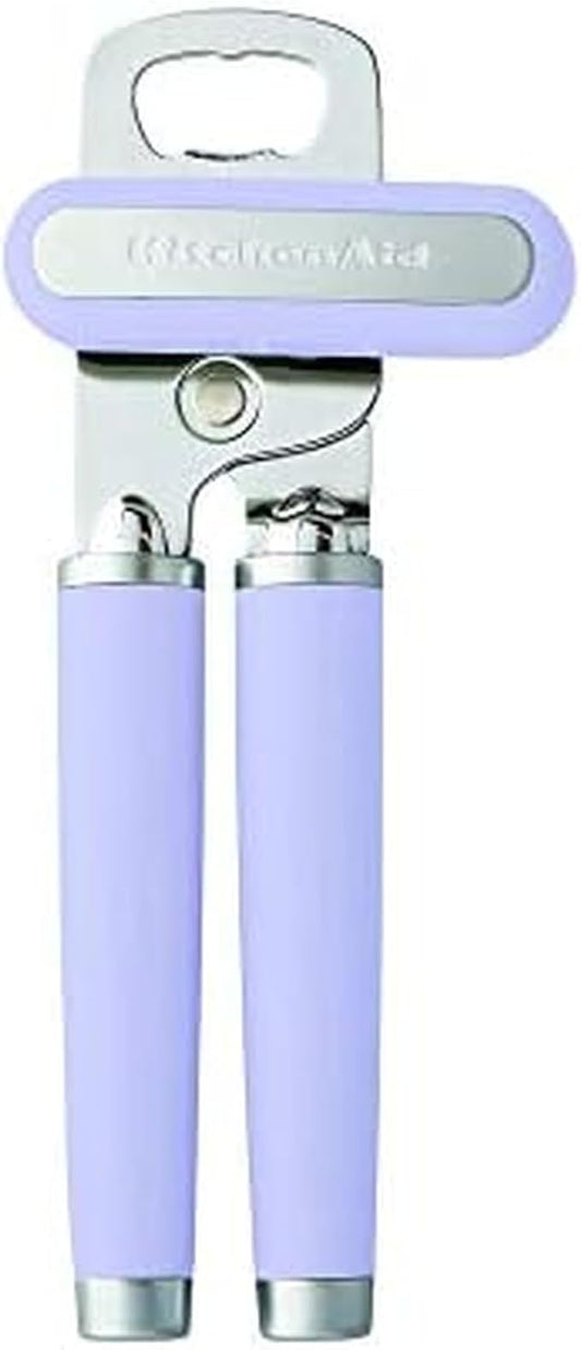 KitchenAid Classic Multifunction Can Opener and Bottle Opener Easy to Use, Razor Sharp Stainless Steel Cutting Wheel, Soft Ergonomic Handles, Lavendar Cream