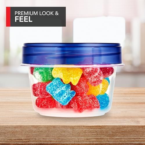 Stock Your Home 4oz Plastic Containers with Twist Top Lids (6 Pack), 1/2 Cup Small Freezer Containers for Leftover Food, Airtight Reusable Soup Containers with Lids, Microwave and Dishwasher Safe