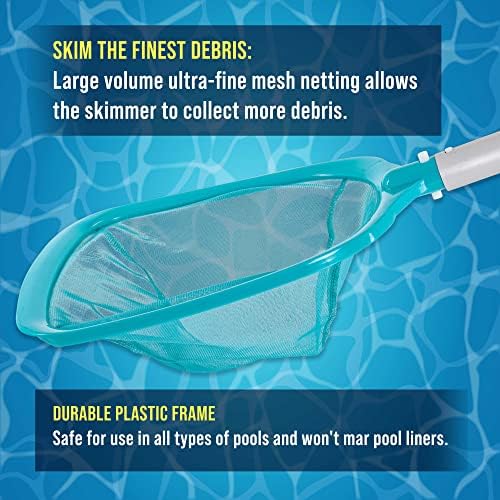 U.S. Pool Supply 11.5 Foot Swimming Pool Leaf Skimmer Net with Telescopic