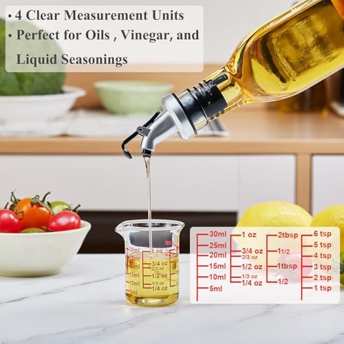 Ackers BORO3.3 Glass Measuring Cups with V-Spouts, 30 ml/1 oz, 2 Pack