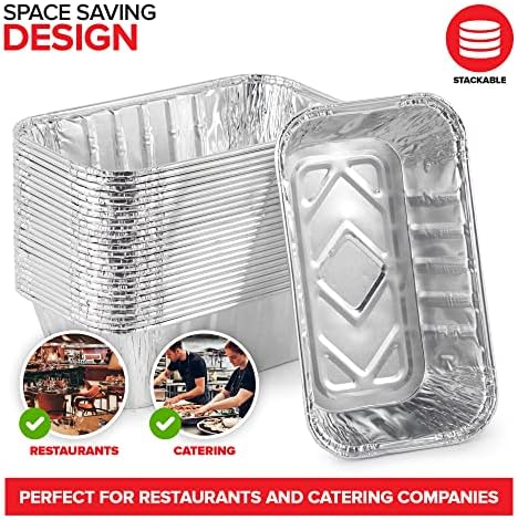 Stock Your Home Aluminum Pans Mini Loaf Pans (50 Pack) 1 Lb Aluminum Foil Tin Pans, Small Loaf Pans – 1 Pound Disposable Baking Pans Perfect for Baking Cakes, Bread Loaves - 6 x 3.5 x 2