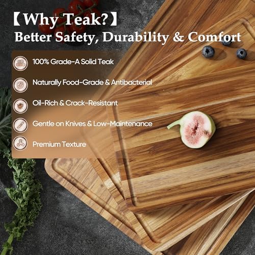 4 Pack Teak Cutting Board Wood Wooden Cutting Boards For Kitchen