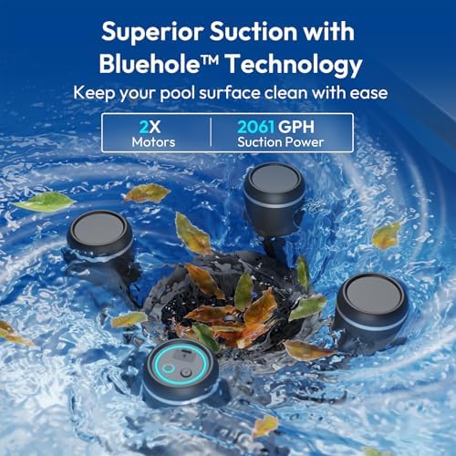 (2026 New) BUBLUE F10 Robot Pool Skimmer, Pool Skimmer Robot with 5L Filter, Dual Cleaning Modes,App Control,One-Tap Docking, AI Navigation, Ideal for In-Ground & Above-Ground Pools Space Black
