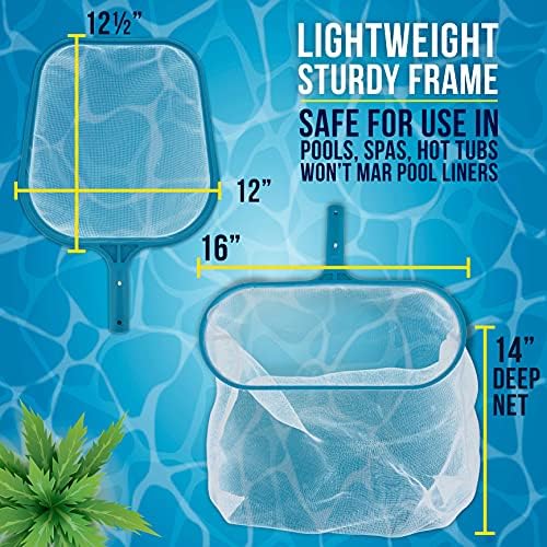 U.S. Pool Supply Pro Swimming Pool Leaf Skimmer Net and Leaf Rake Net Set