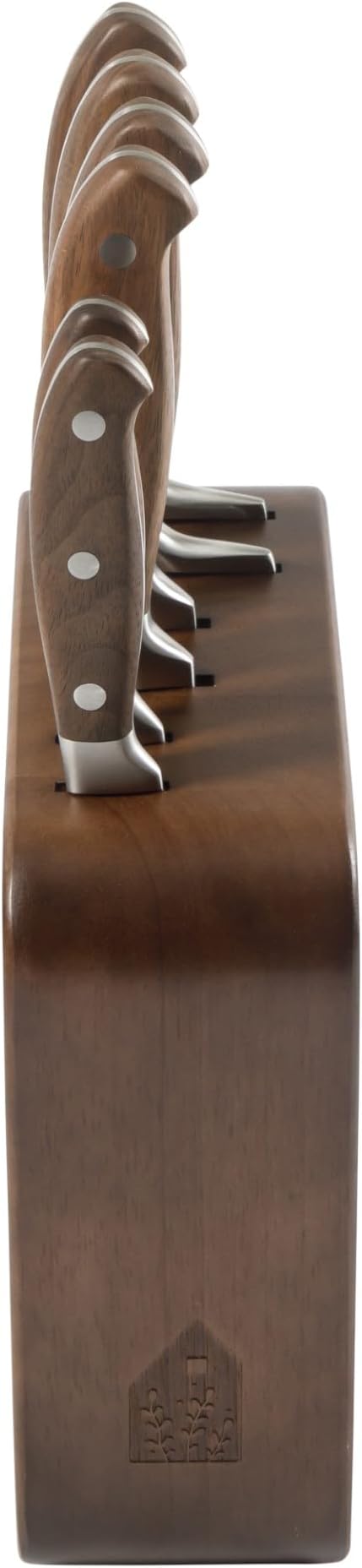 Bloomhouse 7 Piece Italian Walnut Wood Knife Block Set W/German Steel Forged Knives