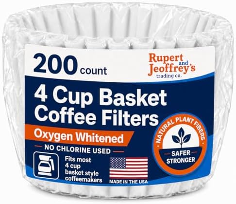 4 Cup Basket Coffee Filters (200, White)