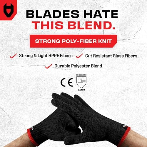NoCry Premium Cut Resistant Gloves Food Grade — Level 5 Protection; Ambidextrous; Machine Washable; Superior Comfort and Dexterity; Lightweight — Perfect Cutting Gloves or Mandolin Glove