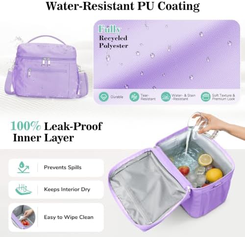 DALINDA Insulated Lunch Box Women Men Leak-Proof Cooler Lunch Bag
