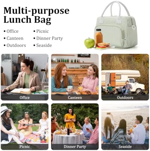 MEXS Insulated Lunch Bag for Women Men Large Reusable Lunch Box Adult Leakproof Portable Cooler Tote Bags for Work Picnic