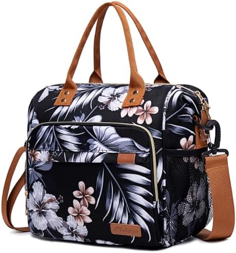 Hibiscus Lunch Box for Women Adult Insulated Lunch Bag Ladies Lunch Tote Bag for Work Loncheras para Mujer de Trabajo