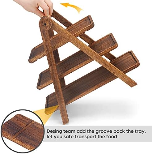 Manspdier Extra Large Wood 3 Tier Serving Tray Three Tiered Cupcake Stand
