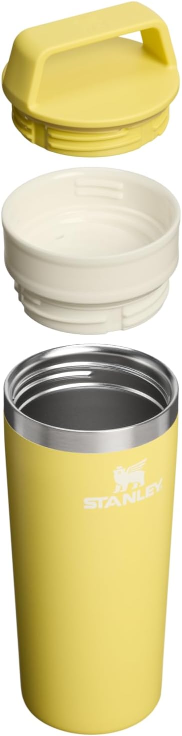 STANLEY Cafe To Go Travel Mug 16 oz | Leakproof Two-Part Drink Through Lid | Tumbler Cup for Coffee, Tea and Drinks | Insulated Stainless Steel Coffee Mug | BPA-Free | Daffodil