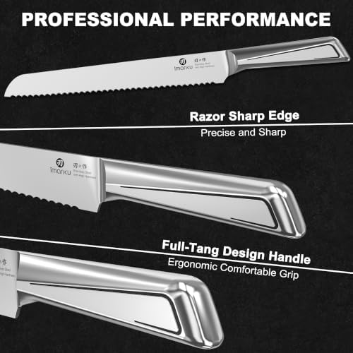 imarku Serrated Bread Knife with Japanese High Carbon Stainless Steel