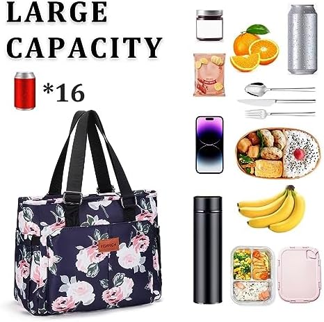 HSHRICH Insulated Lunch Bag Women - Large Tote Lunch Box For Work